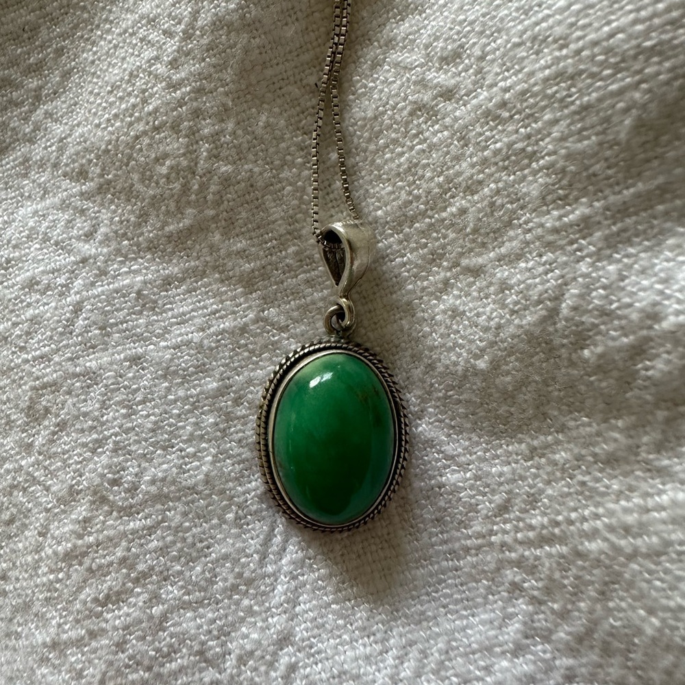 Turquoise-Green Pendant Necklace